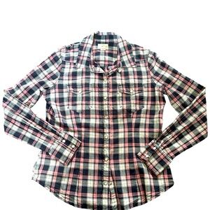 Levi's Plaid Button Down Shirt in Pink and Black